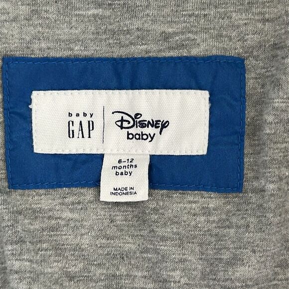 Baby Gap X Disney Baby Size 6-12 Months Mickey Mouse Blue Puffer Jacket - Picture 3 of 8
